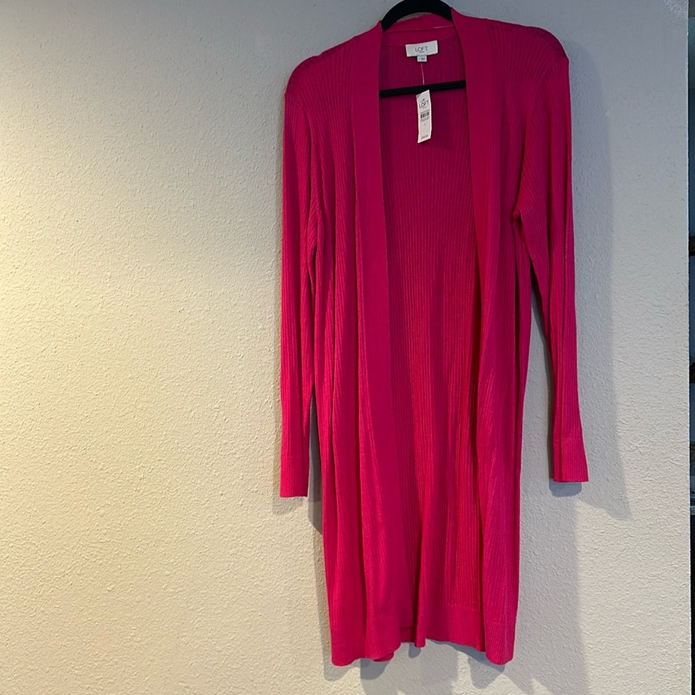 Loft Ribbed Open Cardigan